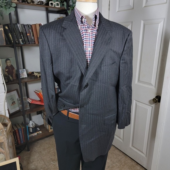 Daniel Cremieux Men's Sport Coat Three Button‎ Charcoal Striped Loro Piana 46R